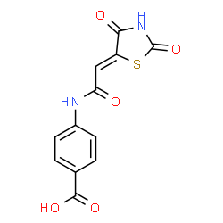 (Z)-4-(2-(2,4-dioxothiazolidin-5-ylidene)acetamido)benzoic acid Structure