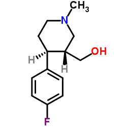 (3R,4S)-4-(4-氟苯基)-3-羟甲基-1-甲基哌啶结构式