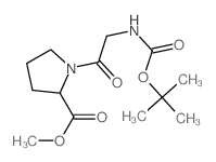 L-Proline, N-[(1,1-dimethylethoxy)carbonyl]glycyl-, methyl ester Structure