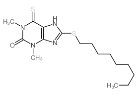 Theophylline, 8-nonylthio-6-thio- Structure