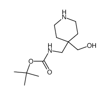 N-{[[[4-(羟甲基)哌啶-4-基]甲基]氨基甲酸叔丁酯结构式