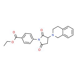 ethyl 4-[3-(3,4-dihydroisoquinolin-2(1H)-yl)-2,5-dioxopyrrolidin-1-yl]benzoate结构式