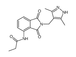 2-(3,5-dimethyl-1H-pyrazol-4-ylmethyl)-4-propionylamino-isoindole-1,3-dione结构式