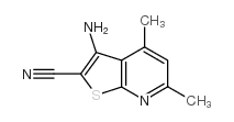 3-氨基-4,6-二甲基噻吩并[2,3-b]吡啶-2-甲腈结构式