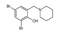 2,4-dibromo-6-(piperidin-1-ylmethyl)phenol结构式