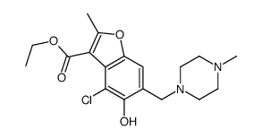 ethyl 4-chloro-5-hydroxy-2-methyl-6-[(4-methylpiperazin-1-yl)methyl]-1-benzofuran-3-carboxylate结构式