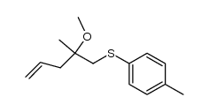 (2-methoxy-2-methylpent-4-en-1-yl)(p-tolyl)sulfane结构式