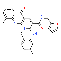 N-(2-furylmethyl)-2-imino-10-methyl-1-(4-methylbenzyl)-5-oxo-1,5-dihydro-2H-dipyrido[1,2-a:2,3-d]pyrimidine-3-carboxamide结构式