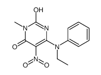 6-(N-ethylanilino)-3-methyl-5-nitro-1H-pyrimidine-2,4-dione结构式