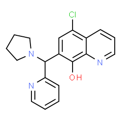 5-Chloro-7-[2-pyridinyl(1-pyrrolidinyl)methyl]-8-quinolinol结构式