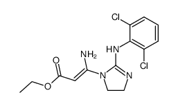 3-amino-3-[2-(2,6-dichloro-anilino)-4,5-dihydro-imidazol-1-yl]-acrylic acid ethyl ester结构式