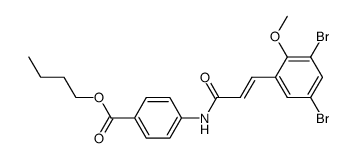 3,5-Dibrom-2-methoxy-zimtsaeure-<4-butyloxycarbonyl-anilid>结构式