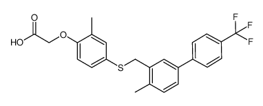 {[2-methyl-4-({[4-methyl-4'-(trifluoromethyl)-3-biphenylyl]methyl}thio)phenyl]oxy}acetic acid Structure