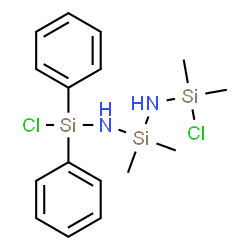 N-[chloro(dimethyl)silyl]-N'-[chloro(diphenyl)silyl]-1,1-dimethylsilanediamine structure