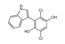 2,5-dichloro-3-(1H-indol-3-yl)benzene-1,4-diol Structure