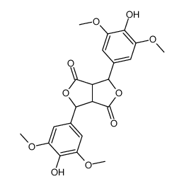 3,6-bis(4-hydroxy-3,5-dimethoxyphenyl)tetrahydrofuro[3,4-c]furan-1,4-dione结构式