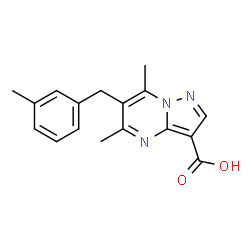 5,7-Dimethyl-6-(3-methylbenzyl)pyrazolo[1,5-a]pyrimidine-3-carboxylic acid structure