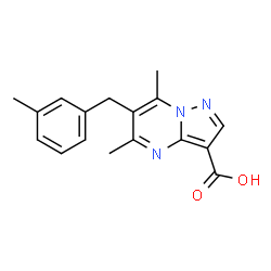 5,7-Dimethyl-6-(3-methylbenzyl)pyrazolo[1,5-a]pyrimidine-3-carboxylic acid结构式