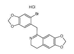 5-(6-bromo-benzo[1,3]dioxol-5-ylmethyl)-7,8-dihydro-[1,3]dioxolo[4,5-g]isoquinoline, hydrochloride结构式