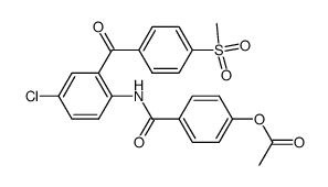 2-N-(4-acetyloxylbenzoyl)-amide-5-chloro-4'-methylsulfonyl-benzophenone Structure