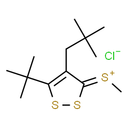 (5-tert-butyl-4-neopentyl-3H-1,2-dithiol-3-ylidene]methylsulphonium chloride Structure