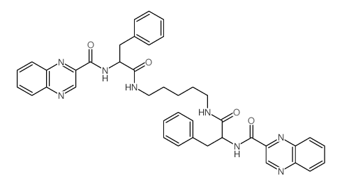 N-[2-phenyl-1-[5-[[3-phenyl-2-(quinoxaline-2-carbonylamino)propanoyl]amino]pentylcarbamoyl]ethyl]quinoxaline-2-carboxamide结构式