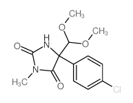 5-(4-chlorophenyl)-5-(dimethoxymethyl)-3-methyl-imidazolidine-2,4-dione结构式