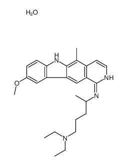 1-((4-(Diethylamino)-1-methylbutyl)amino)-9-methoxy-5-methyl-9H-pyrido (4,3-b)carbazole H2O Structure