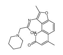 N-(4,8-dimethyl-2-oxofuro[2,3-h]chromen-9-yl)-2-piperidin-1-ylacetamide结构式