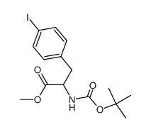 N-tert-butyloxycarbonyl-(L)4-iodophenylalanine methyl ester结构式