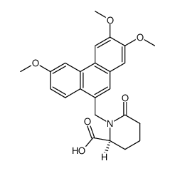 (S)-(+)-N-<(2,3,6-trimethoxy-9-phenanthryl)methyl>-6-carboxy-2-piperidinone结构式