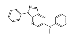 N-methyl-N,1-diphenylpyrazolo[3,4-b]pyrazin-5-amine结构式