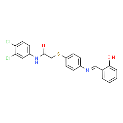 N-(3,4-DICHLOROPHENYL)-2-[(4-([(2-HYDROXYPHENYL)METHYLENE]AMINO)PHENYL)SULFANYL]ACETAMIDE结构式