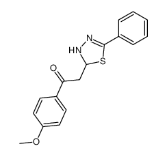 1-(4-Methoxy-phenyl)-2-(5-phenyl-2,3-dihydro-[1,3,4]thiadiazol-2-yl)-ethanone Structure