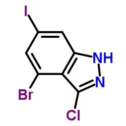 4-BROMO-6-IODO-3-CHLORO (1H)INDAZOLE结构式