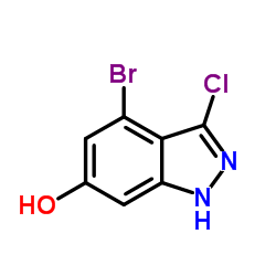 4-Bromo-3-chloro-1H-indazol-6-ol结构式