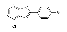 6-(4-BROMO-PHENYL)-4-CHLORO-FURO[2,3-D]PYRIMIDINE structure