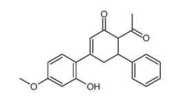 6-acetyl-3-(2-hydroxy-4-methoxyphenyl)-5-phenylcyclohex-2-en-1-one Structure