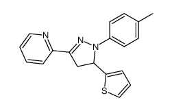 2-(5-Thiophen-2-yl-1-p-tolyl-4,5-dihydro-1H-pyrazol-3-yl)-pyridine结构式