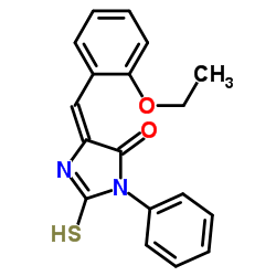 (5E)-5-(2-Ethoxybenzylidene)-3-phenyl-2-thioxo-4-imidazolidinone Structure