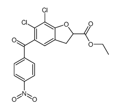 6,7-Dichloro-5-(4-nitro-benzoyl)-2,3-dihydro-benzofuran-2-carboxylic acid ethyl ester结构式