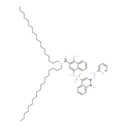 1-hydroxy-4-[[[4-hydroxy-3-(2-pyridylazo)naphthyl]sulphonyl]amino]-N,N-dioctadecylnaphthalene-2-carboxamide结构式