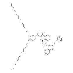 1-hydroxy-4-[[[4-hydroxy-3-(2-pyridylazo)naphthyl]sulphonyl]amino]-N,N-dioctadecylnaphthalene-2-carboxamide structure