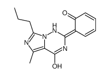 (2Z)-5-methyl-2-(6-oxocyclohexa-2,4-dien-1-ylidene)-7-propyl-1H-imidazo[5,1-f][1,2,4]triazin-4-one结构式
