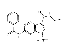 7-tert-butyl-2-(4-methylbenzoylamino)-7H-pyrrolo[2,3-d]pyrimidine-5-carboxylic acid ethylamide Structure