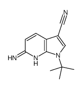 6-Amino-1-(2-methyl-2-propanyl)-1H-pyrrolo[2,3-b]pyridine-3-carbo nitrile结构式