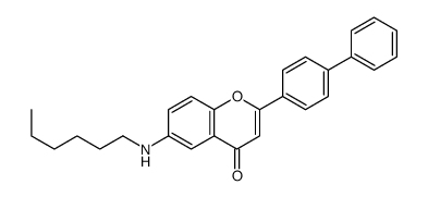 6-(hexylamino)-2-(4-phenylphenyl)chromen-4-one结构式