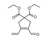 3-formyl-4-vinyl-cyclopentene-1,1-dicarboxylic acid diethyl ester结构式