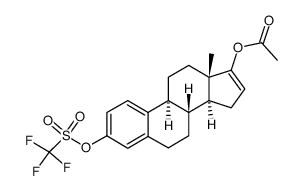 17-Acetoxy-3-(((trifluoromethyl)sulfonyl)oxy)estra-1,3,5(10),16-tetraene结构式