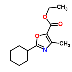 Ethyl 2-cyclohexyl-4-methyl-1,3-oxazole-5-carboxylate结构式
